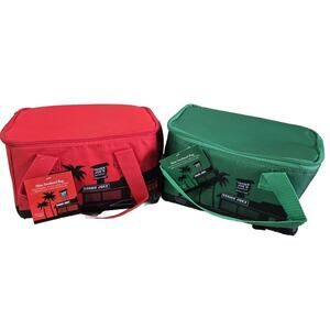 NEW Trader Joe's MINI Insulated Tote Bag Set of 2 - 1 Red & 1 Green Mini Tote